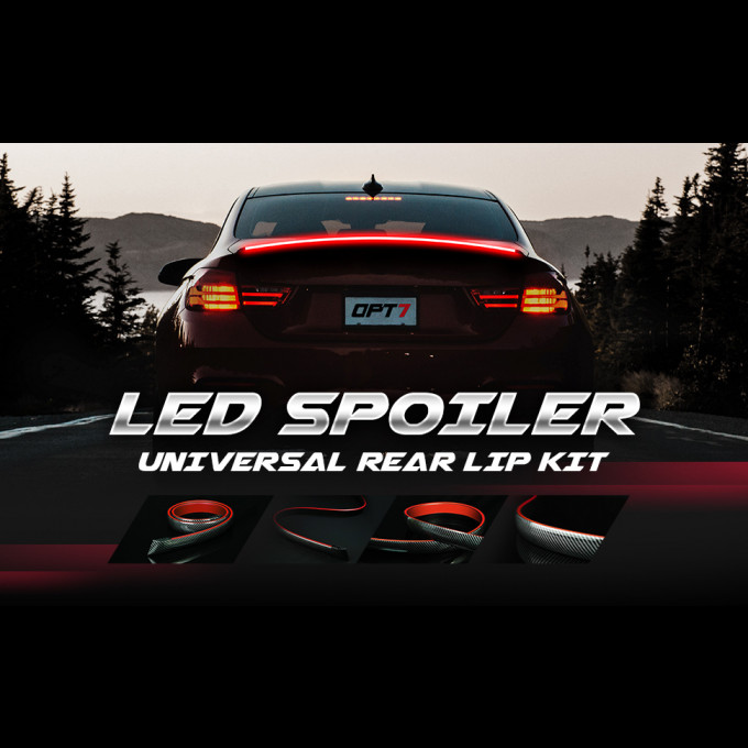 LED Carbon Rear Ducktail Spoiler Light Car Roof Wing Lip Trunk Spoiler Lighting